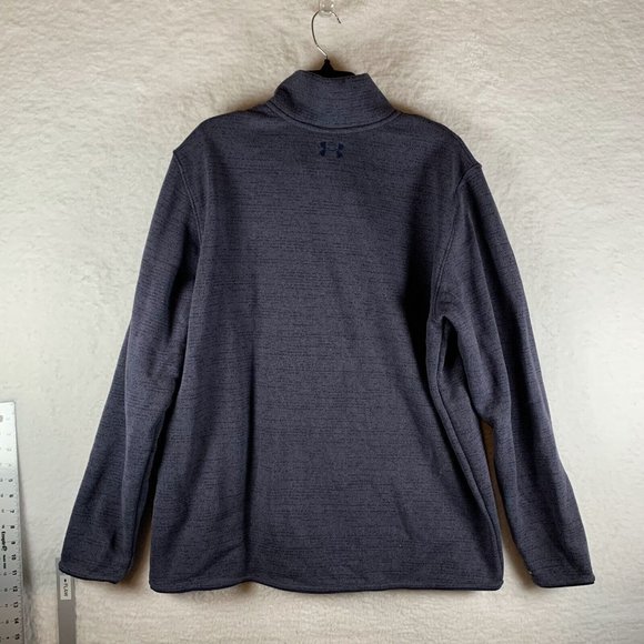 Under Armour Sweatshirt Men's 2XL Blue Polyester Snap Henley Fleece-Lined 6642 - Picture 2 of 9